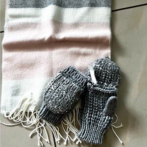 Cejon Made in Italy Pastel Scarf and Mitten Set